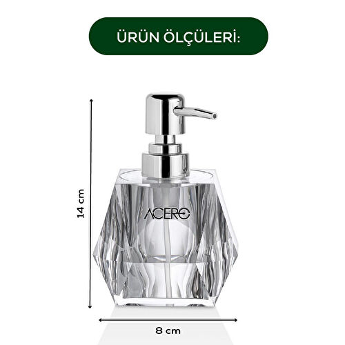 Vienev Akrilik Sıvı Sabunluk 210 Ml Şeffaf Antrasit 1997