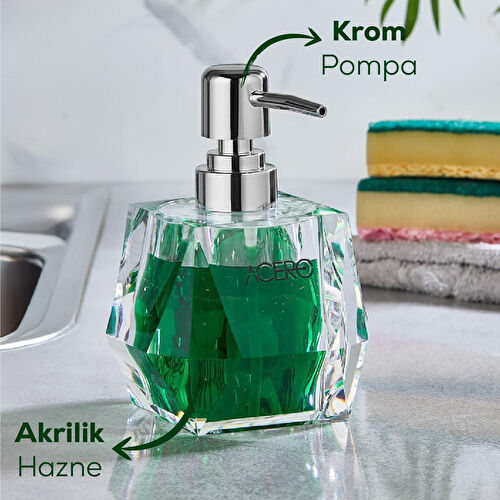 Vienev Akrilik Sıvı Sabunluk 210 Ml Şeffaf Antrasit 1997