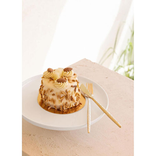 The Mia Limoges Ahşap Ayaklı Tabak Beyaz 21x7 Cm