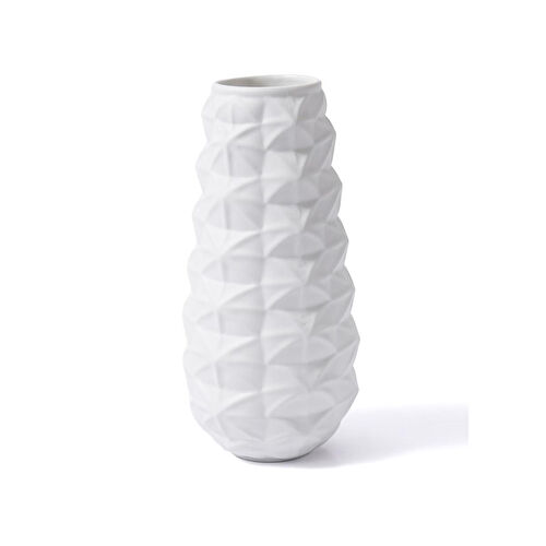 The Mia Licia Seramik Vazo Beyaz 17x17x37 Cm