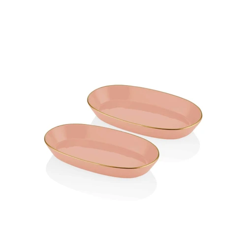 The Mia Basic Oval Servis Somon Pembe 2li Set 29cm