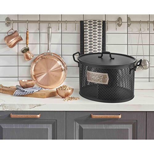 The Mia Patates Soğan Saklama Kabı 2 Hazneli - Siyah