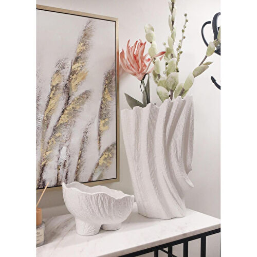 The Mia Licia Seramik Vazo Beyaz 25x17x19 Cm