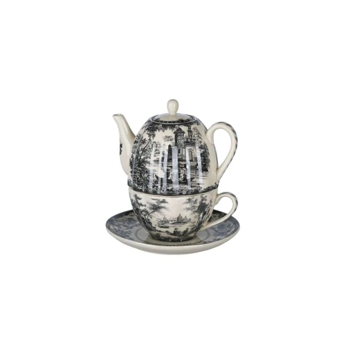 Lucky Art Florantine Stoneware Demlik Ve Fincan Set