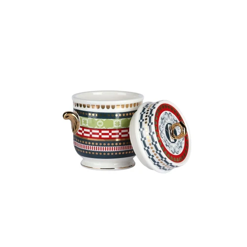 Lucky Art Lancelot New Bone China Porselen Kulplu 16 Cm Kavanoz