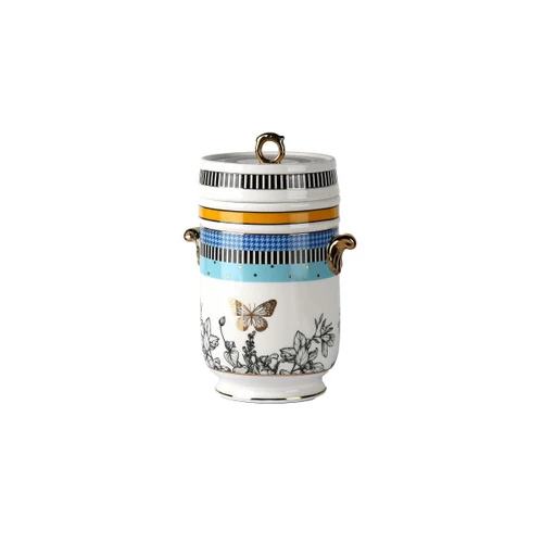 Lucky Art Maggey New Bone China Porselen Kulplu 18 Cm Kavanoz