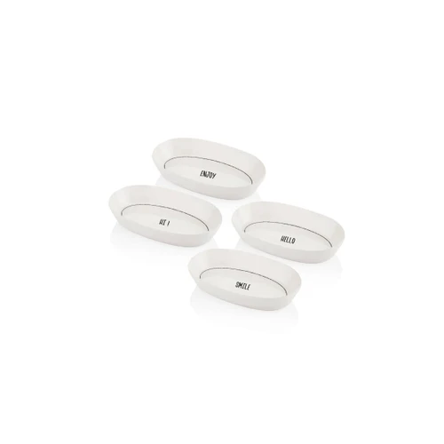 The Mia Daily Tunes Oval Servis 4lü Set 17cm