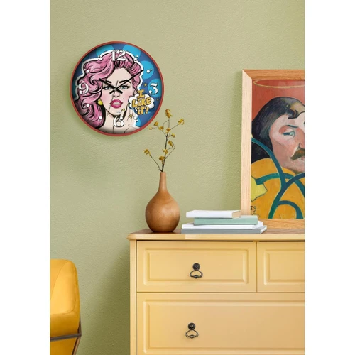 The Mia Popart Duvar Saati Mavi 30 Cm