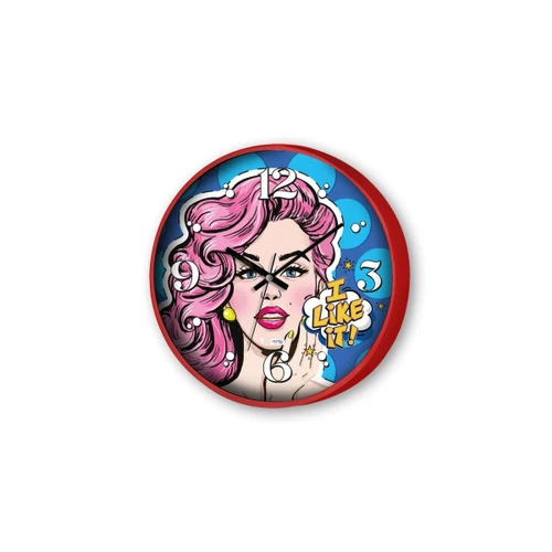 The Mia Popart Duvar Saati Mavi 30 Cm