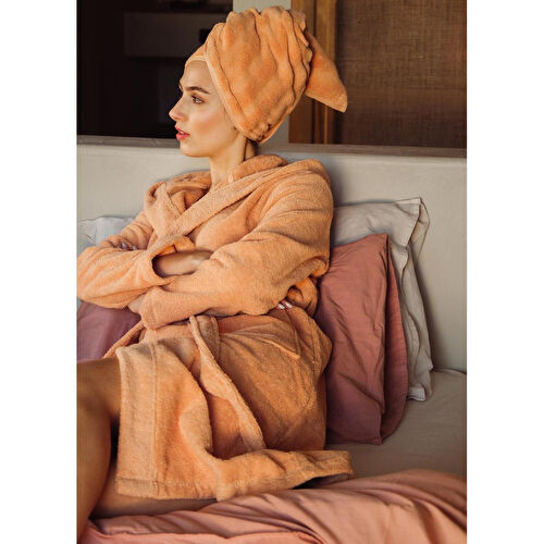 The Mia Fine Cotton Terracotta Bornoz Large Xlarge