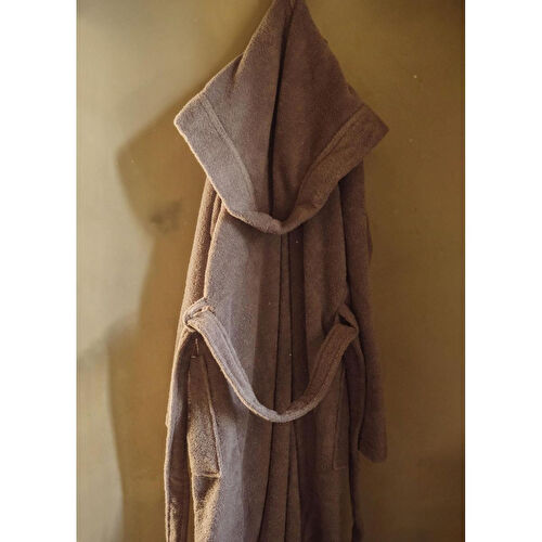 The Mia Fine Cotton Gri Bornoz Large Xlarge