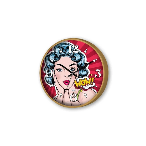 The Mia Popart Duvar Saati Kırmızı 30 Cm