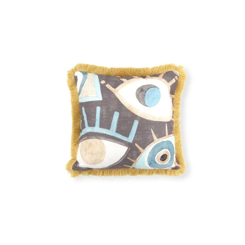The Mia Amulet Kırlent Kahverengi Gold 45 X 45 Cm