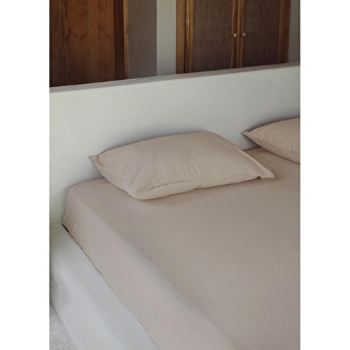 The Mia Cotta Beige Tek Kişilik Lastikli Çarşaf 200x100 Cm