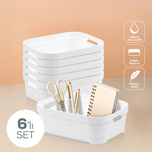 Vienev 6'lı 2,8 Litre Saklama Kutusu Beyaz
