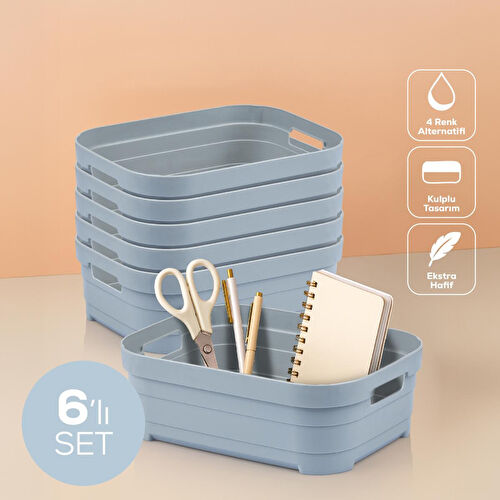 Vienev 6'lı 2,8 Litre Saklama Kutusu Mavi