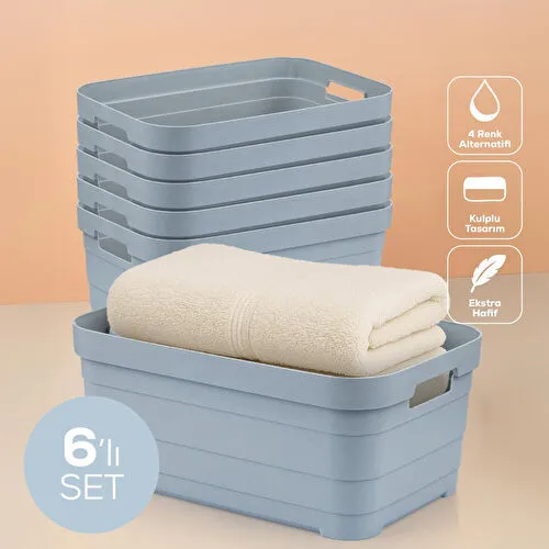 Vienev 6'lı 10,8 Litre Saklama Kutusu Mavi