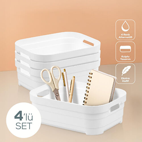 Vienev 4'lü 2,8 Litre Saklama Kutusu Bej