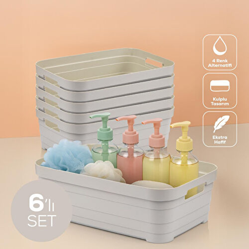 Vienev 6'lı 8,2 Litre Saklama Kutusu Bej