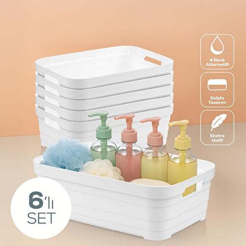 Vienev 6'lı 8,2 Litre Saklama Kutusu Beyaz