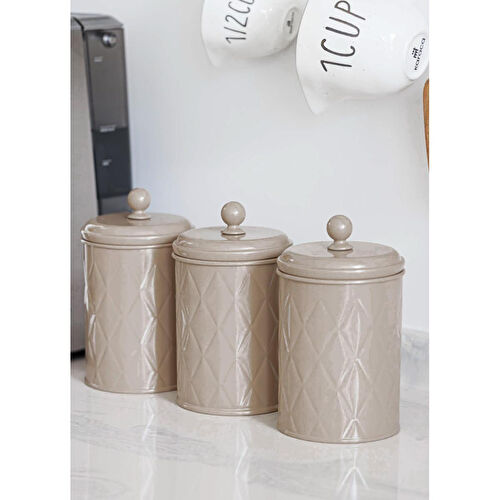 The Mia Prizma Çay Şeker Kahve Kavanozu Karamel 1 Lt