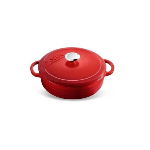 Voeux Kitchenware L'amour Kırmızı Sığ Döküm Tencere 28 Cm