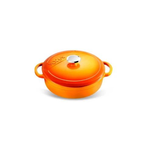 Voeux Kitchenware Amusant Turuncu Sığ Döküm Tencere 28 Cm