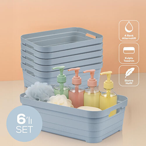 Vienev 6'lı 8,2 Litre Saklama Kutusu Mavi