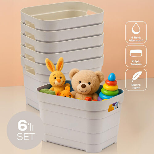 Vienev 6'lı 5 Litre Saklama Kutusu Bej
