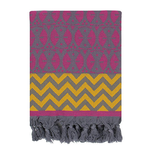 3rd Culture Fuşya Antrasit Adinkra Peştamal