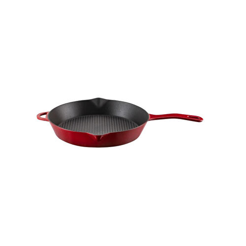 Voeux Kitchenware L'amour Kırmızı Yardımcı Kulplu Döküm Tava 28 Cm