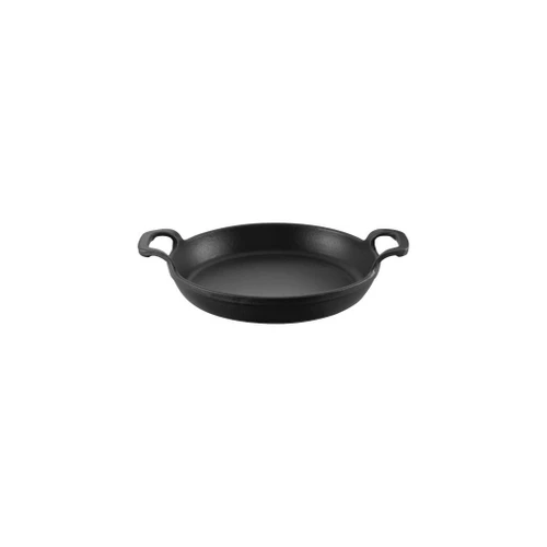 Voeux Kitchenware Elegance Siyah Yuvarlak Döküm Sahan Ve Ahşap Nihale 22 Cm