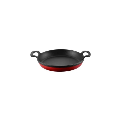 Voeux Kitchenware L'amour Kırmızı Yuvarlak Döküm Sahan Ve Ahşap Nihale 22 Cm