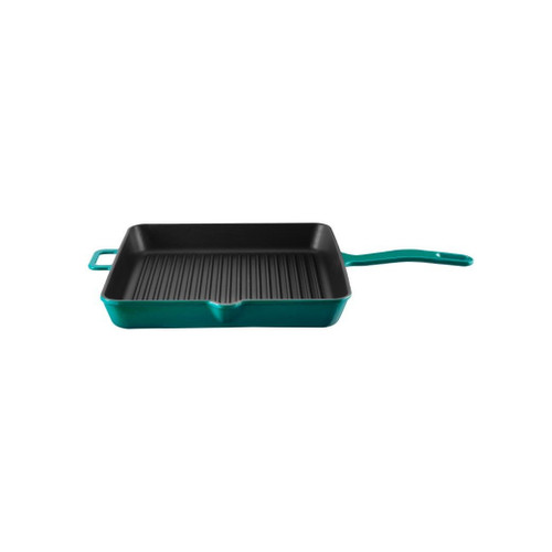 Voeux Kitchenware Profond Turkuaz Döküm Kare Izgara Tava 30 Cm