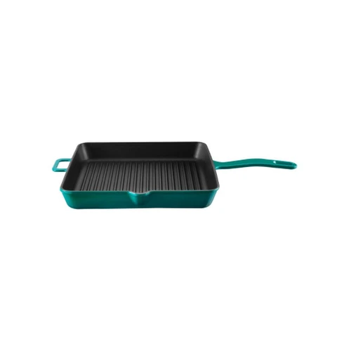 Voeux Kitchenware Profond Turkuaz Döküm Kare Izgara Tava 25 Cm