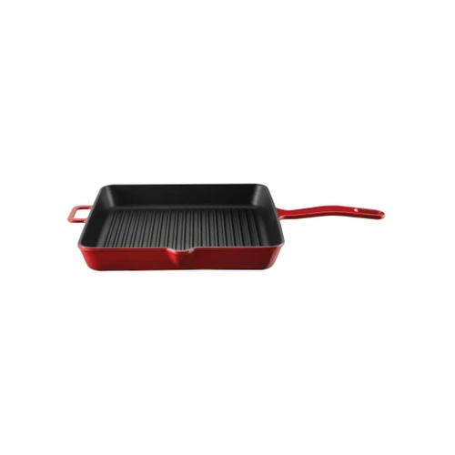 Voeux Kitchenware L'amour Kırmızı Döküm Kare Izgara Tava 25 Cm
