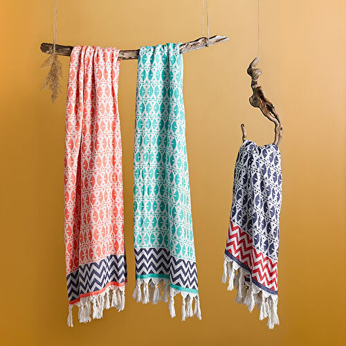 3rd Culture Teal Adinkra Peştamal