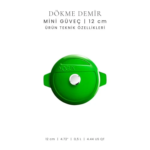 Voeux Kitchenware Forêt Yeşil Döküm Mini Güveç 12 Cm