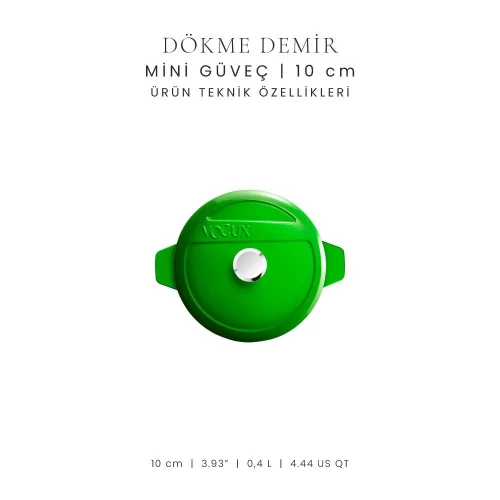 Voeux Kitchenware Forêt Yeşil Döküm Mini Güveç 10 Cm