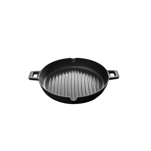 Voeux Kitchenware Elegance Siyah Döküm Yuvarlak Izgara Tava 30 Cm