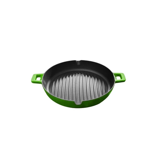 Voeux Kitchenware Forêt Yeşil Döküm Döküm Yuvarlak Izgara Tava 30 Cm