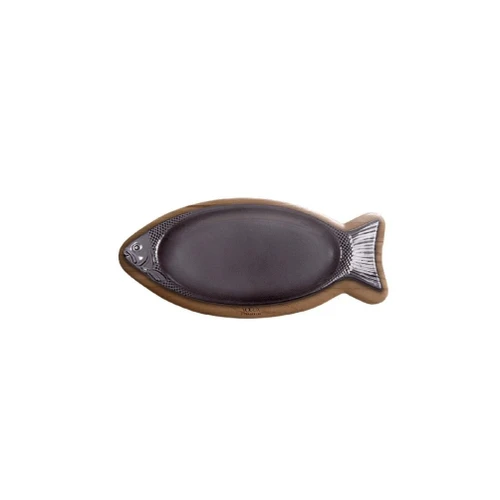 Voeux Kitchenware Döküm Balık Tavası Ve Ahşap Nihale 29 Cm
