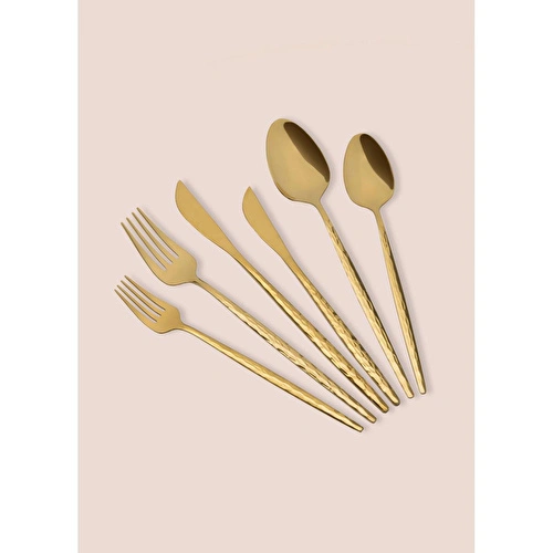 The Mia Shiny Çatal Kaşık Bıçak Takımı Gold 36 Parça