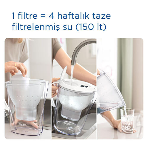 BRITA Marella XL 12 X Maxtra Pro All-In-1 Filtreli Su Arıtma Sürahisi - Beyaz