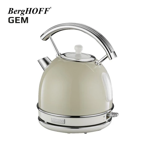 Berghoff Gem Retro 1.7 Litre Vanilya Krem Rengi Yuvarlak Su Isıtıcısı