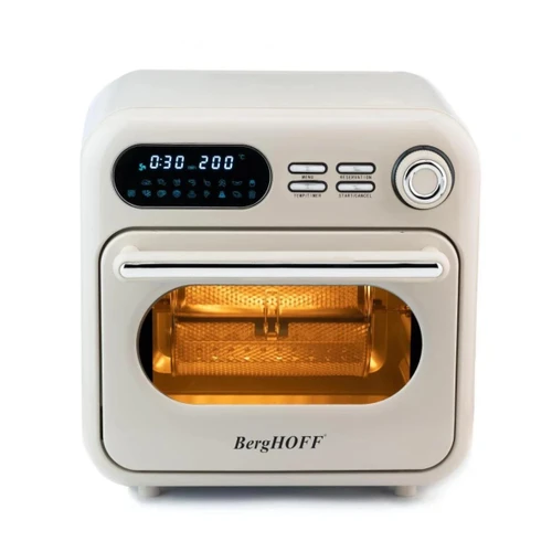 Berghoff Gem Retro 18 L Air Fryer & Fırın – 1400 W, 18 Program, Low-E Çift Cam | Vanilya Krem