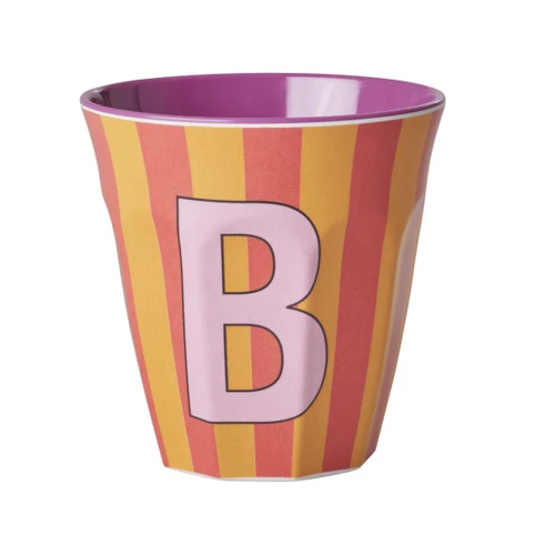 Rice Melamin Çizgili Bardak - Pembe B