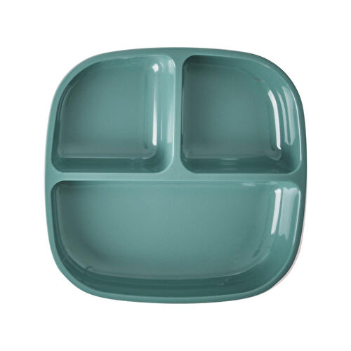 Rice Melamin 3 Bölmeli Mama Tabağı - Yeşil