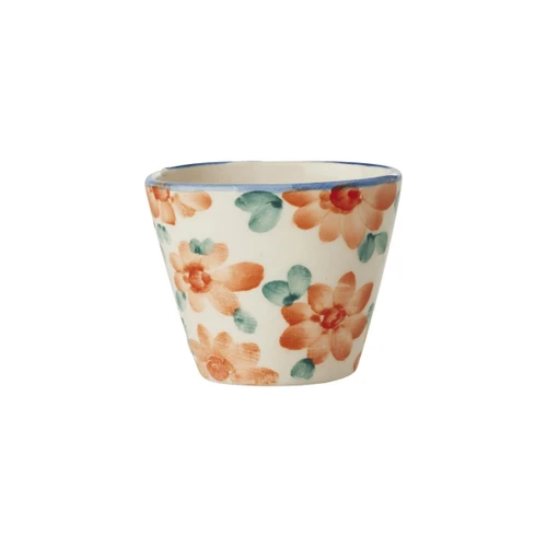 Rice El Yapımı Oval Seramik Espresso Kupa - Vintage Çiçek