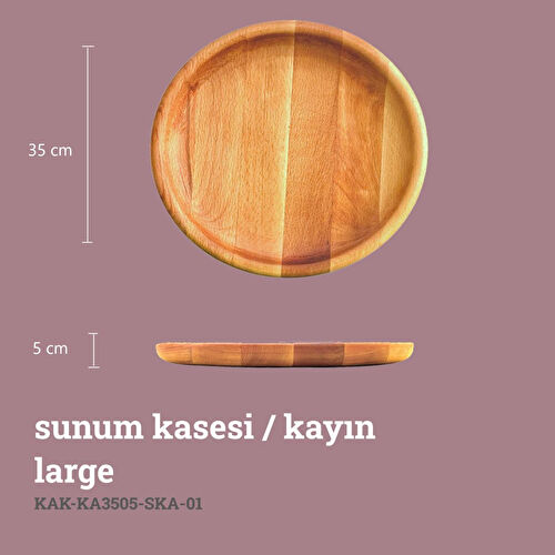 Kaf Ahşap Sunum Kasesi Kayın - L